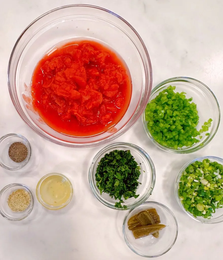 Ingredients for salsa.