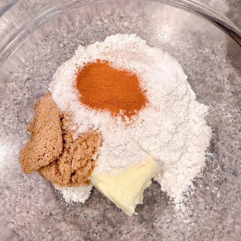 Streusel ingredients in a bowl.