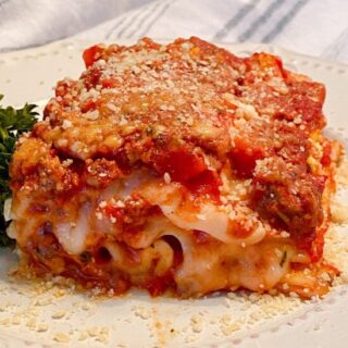 Lasagna on plate