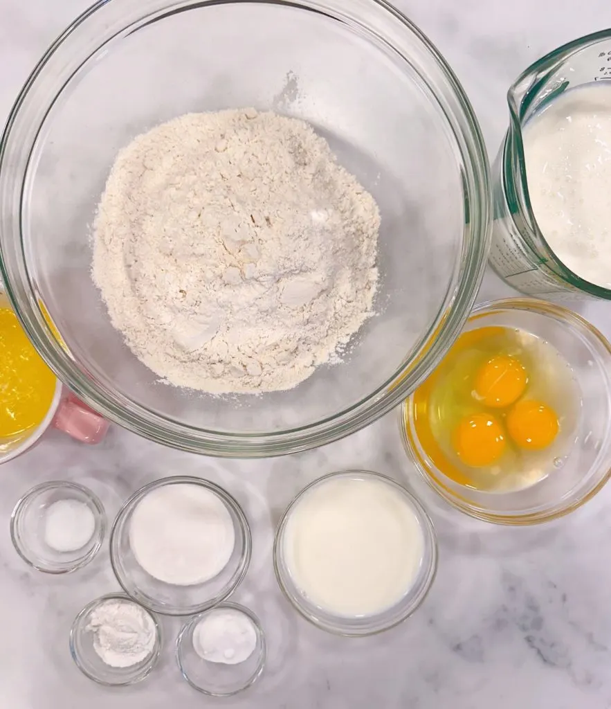 Ingredients for buttermilk pancakes