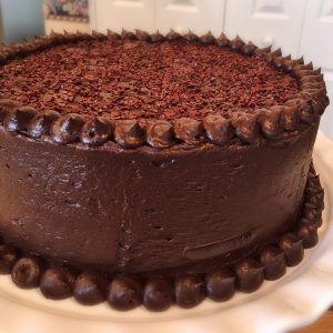 Decorated Dark Chocolate Cake