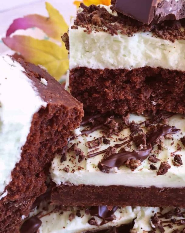 Layered Mint Chocolate Brownies | Norine's Nest