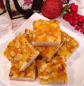 Apricot Almond Bars on a Plate