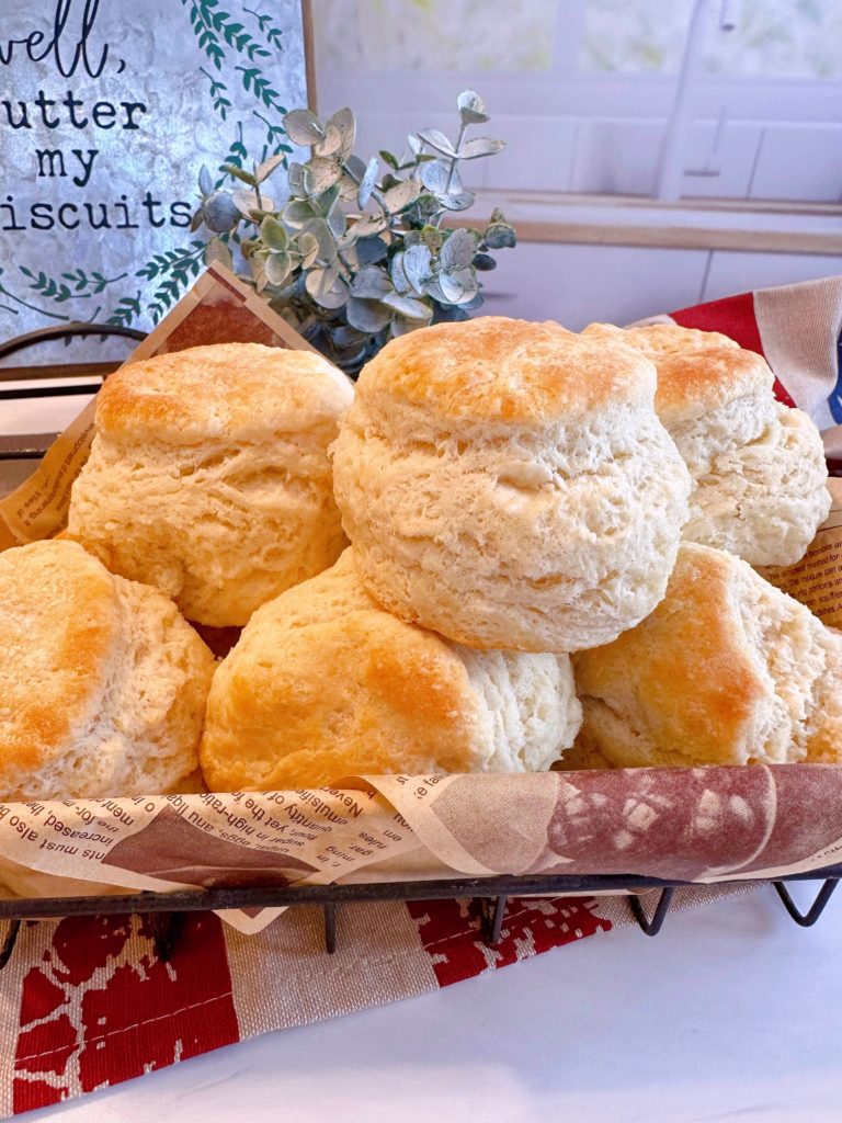 Basket full of Biscuits stacked high!