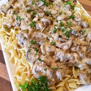 Platter of Beef Stroganoff