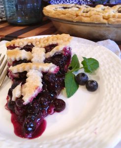 slice of blueberry pie.