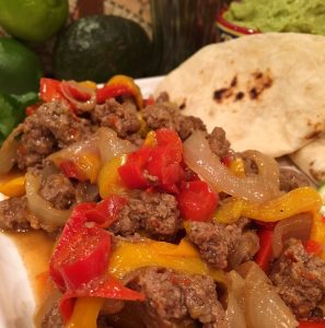 Close up of Beef Fajitas