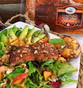 Grilled Salmon and Peach Salad