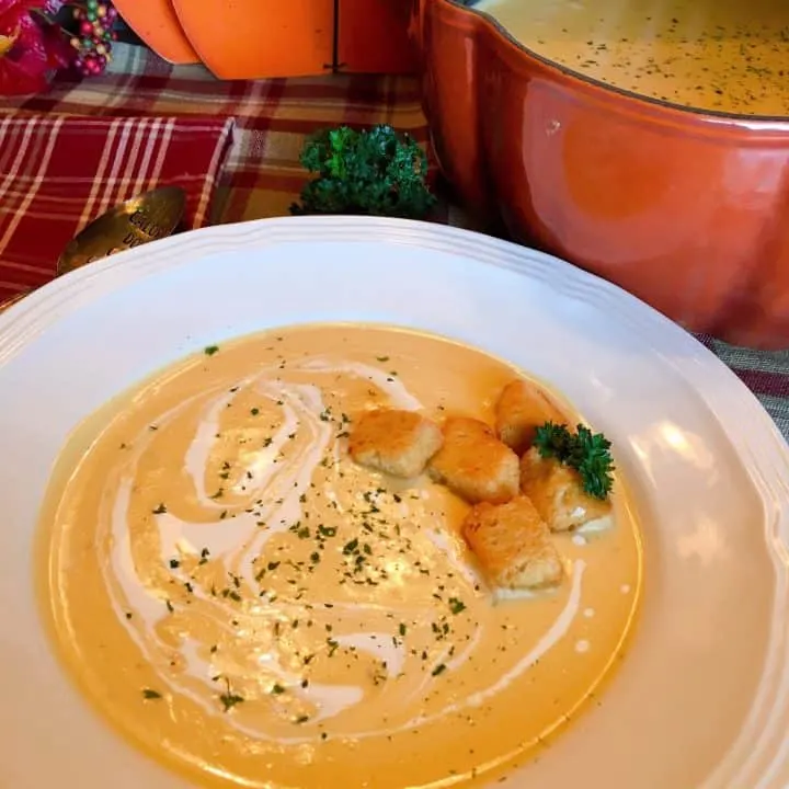 Pumpkin Cream Soup With Shrimp  Party Food - Recipes from Italy