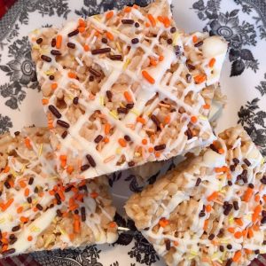 Maple White Chocolate Rice Krispie Treats