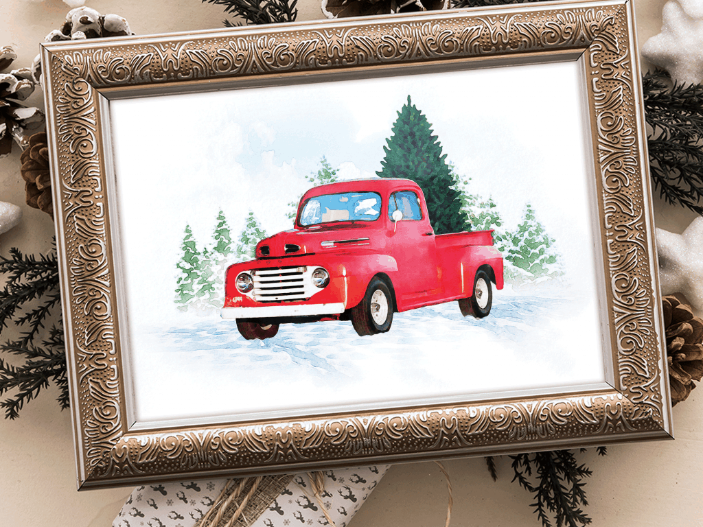 Vintage Red Truck Svg Files Printables Norine S Nest