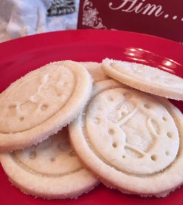 Plate full of shortbread cookies