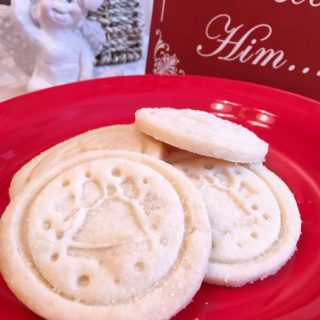 Plate of Easy Stamped Shortbread Cookies