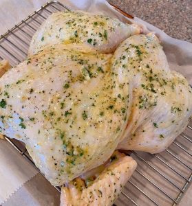 Butterflied Chicken on baking rack