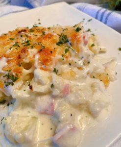 creamy cauliflower casserole serving