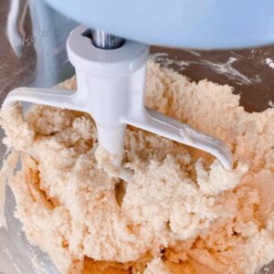 cookie batter in mixing bowl