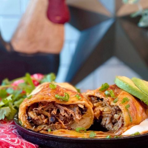 Grilled Shredded Beef Chimichangas 