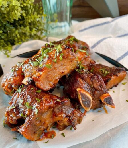 Slow Cooker Apricot BBQ Riblets | Norine's Nest