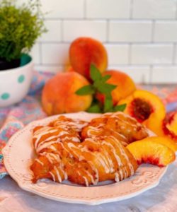 Fresh Peach Fritters on a plate