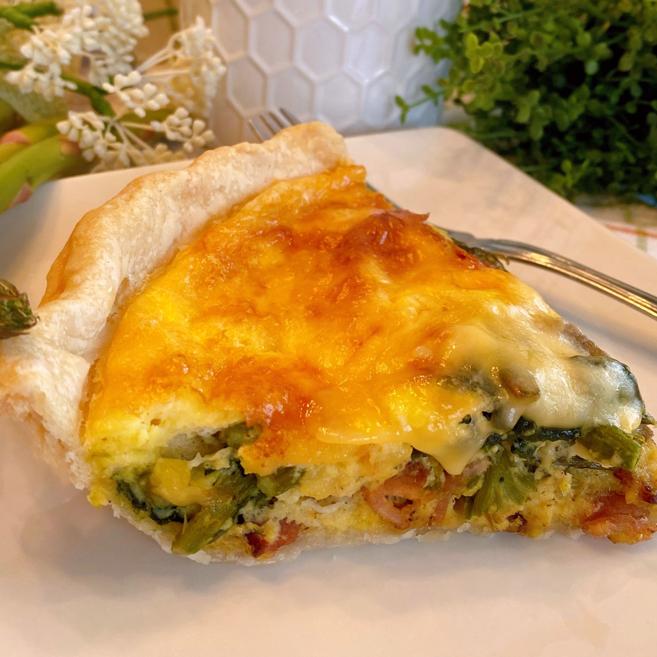 Easy Asparagus, Mushroom and Bacon Quiche Norine's Nest