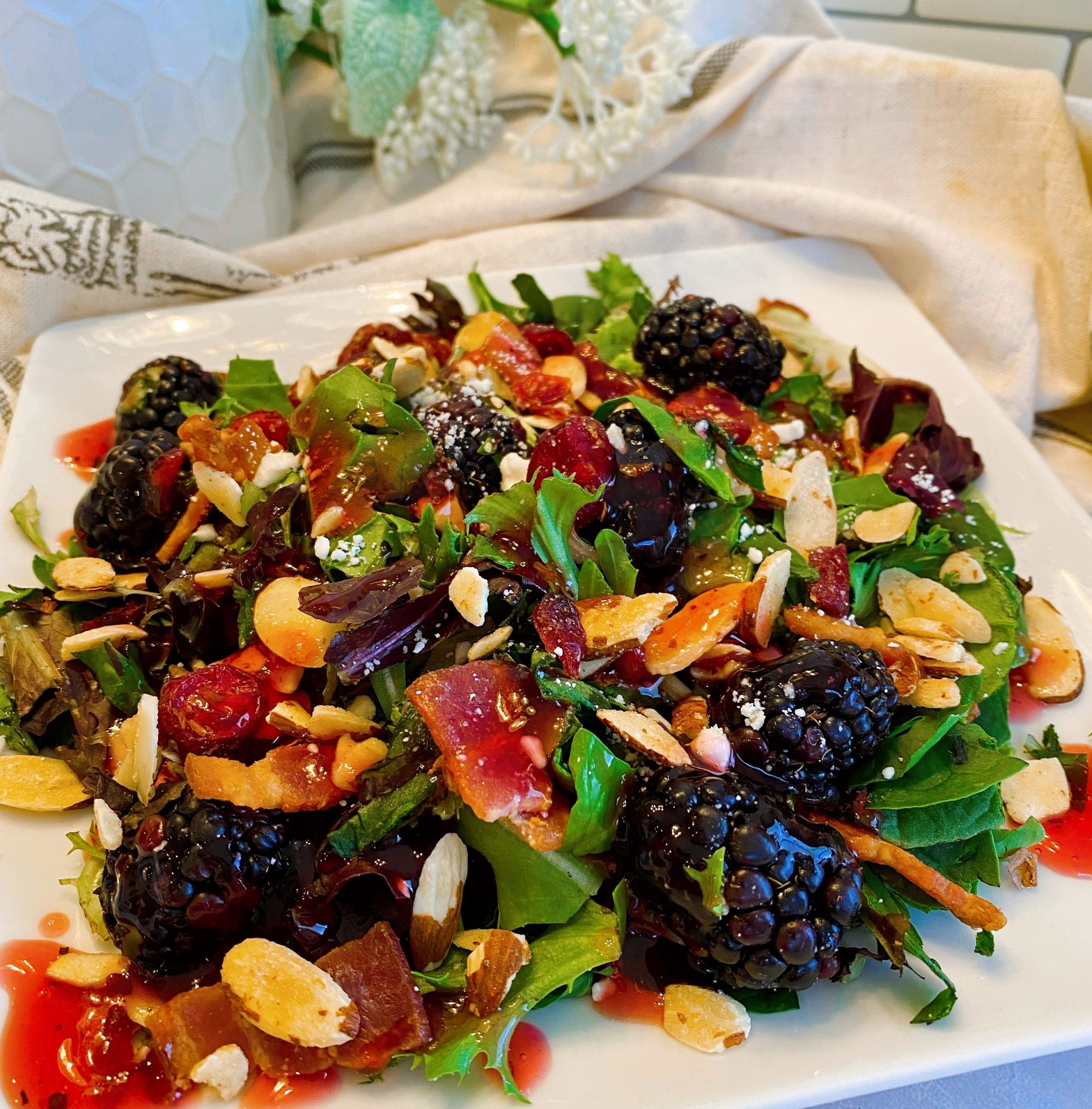 Blackberry and feta salad recipe