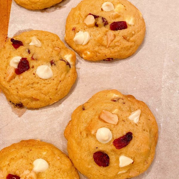 Cranberry White Chocolate Chip Cookies After Baking Norines Nest 0032