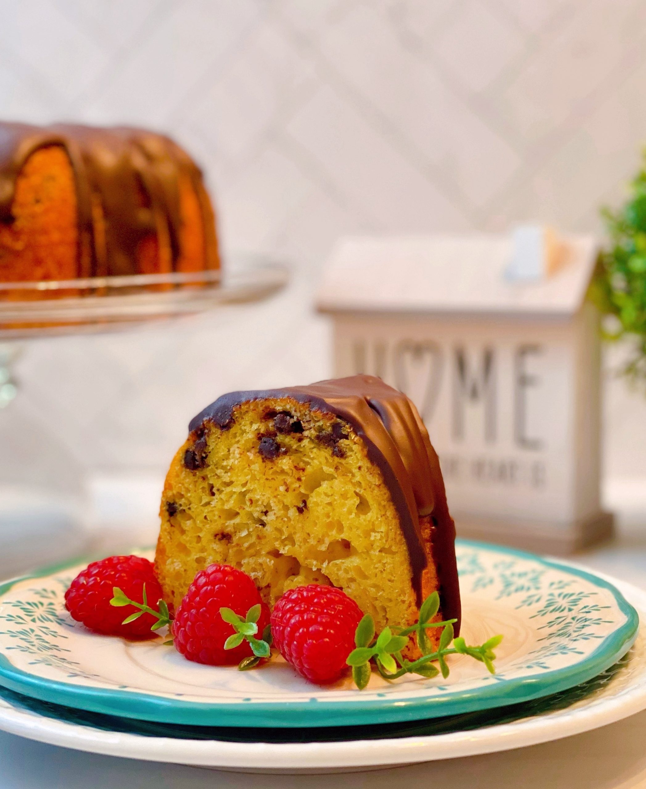 Chocolate Chip Bundt Cake with Vanilla Bean Frosting • Kroll's Korner