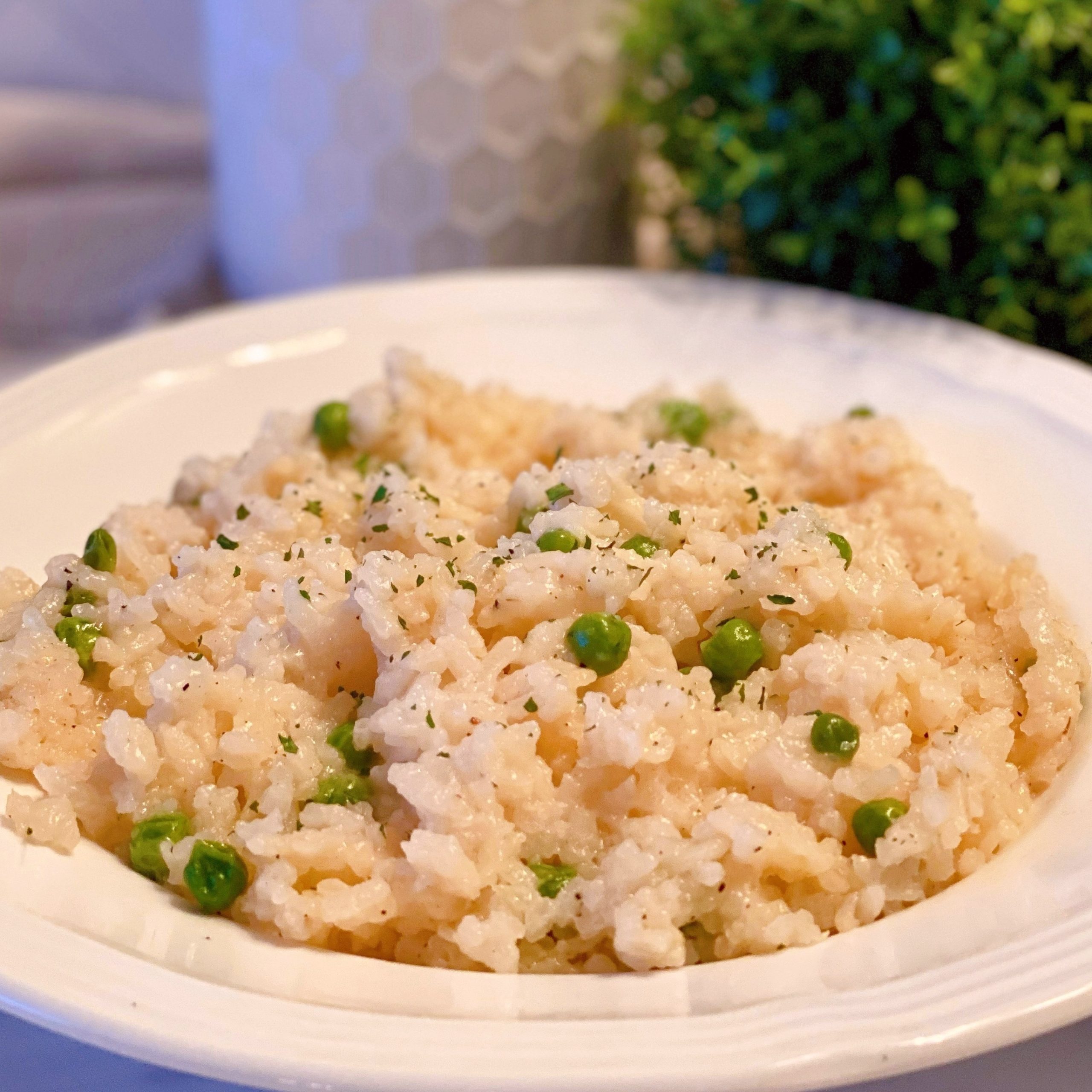 Instant Pot Parmesan Rice and Peas - The Recipe Pot
