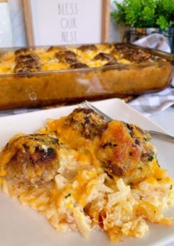 Cheesy Meatball Hash Brown Casserole | Norine's Nest