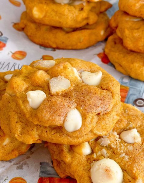 Pumpkin White Chocolate Macadamia Nut Cookies | Norine's Nest