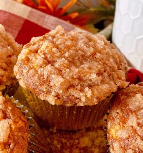 Apple Pumpkin Muffin up close.