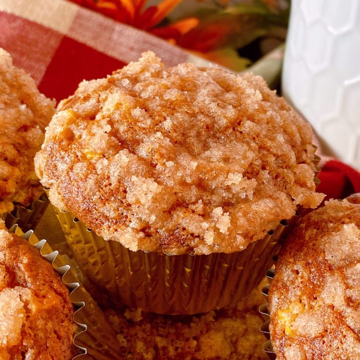 Apple Pumpkin Muffin up close.