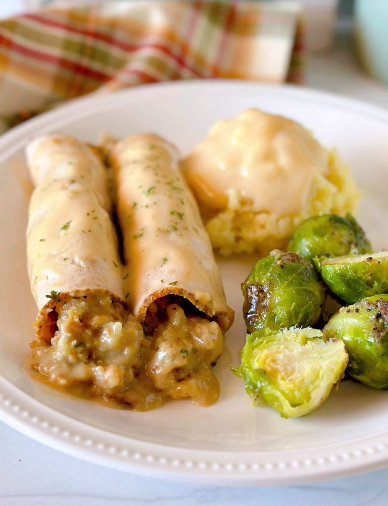 Easy Turkey & Stuffing Roll Ups With Creamy Gravy | Norine's Nest