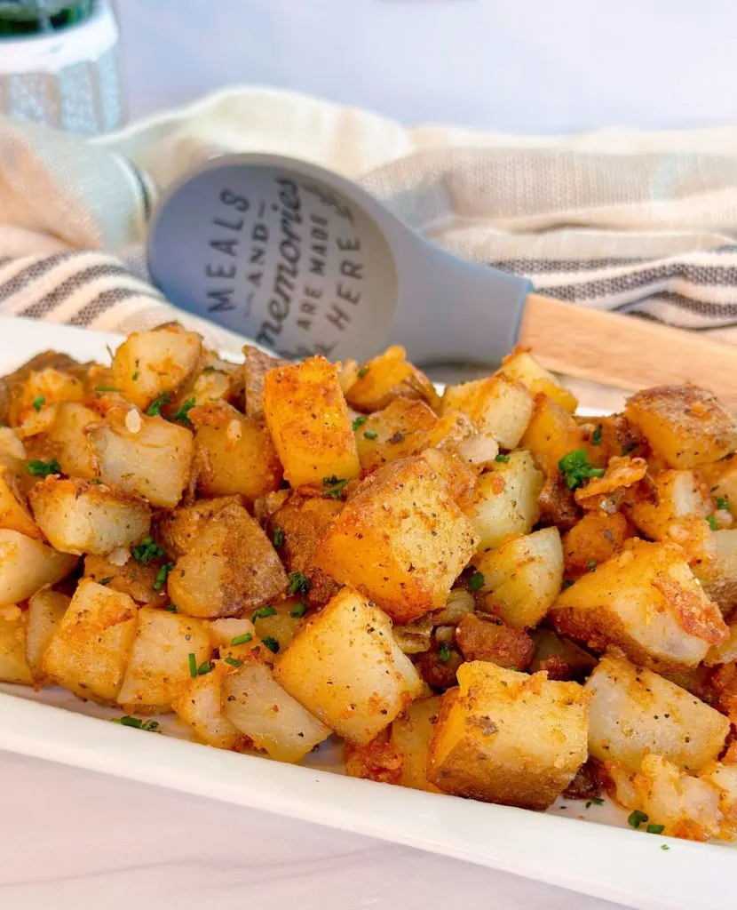 Ranch Pan-fried potatoes on a serving dish.