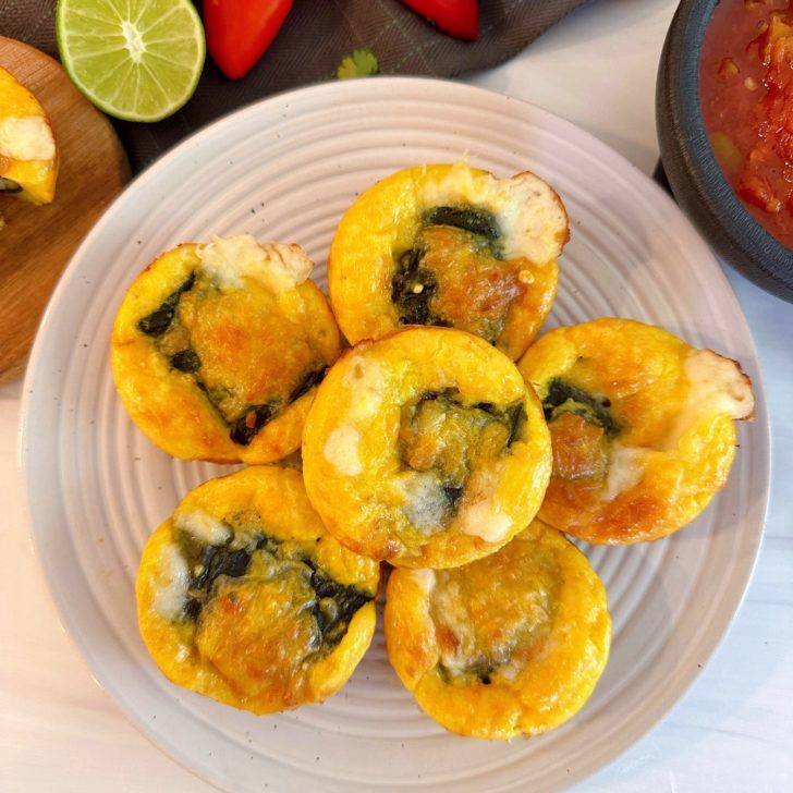 Chile Relleno Bits on a white plate.