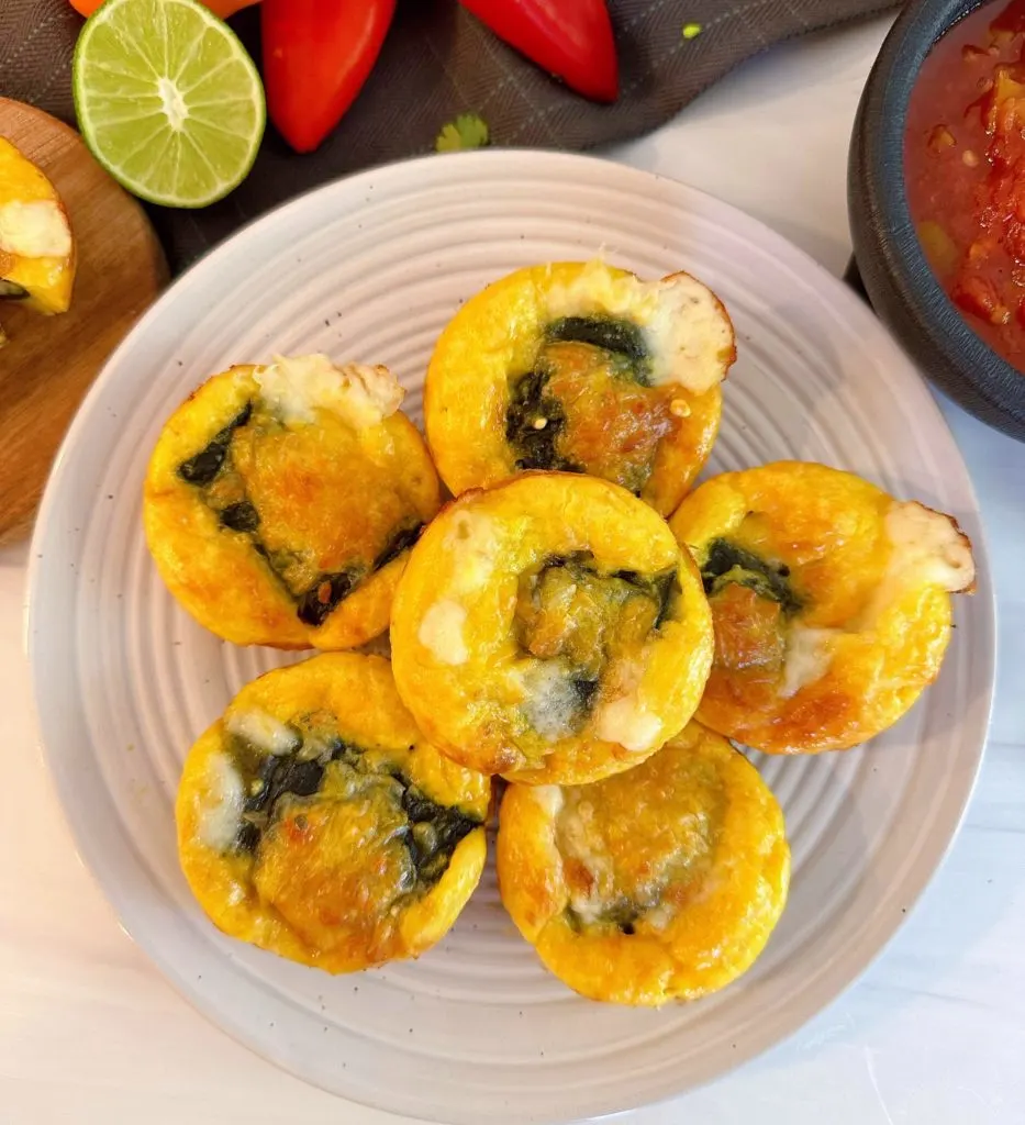 Chile Relleno Bits on a white plate.