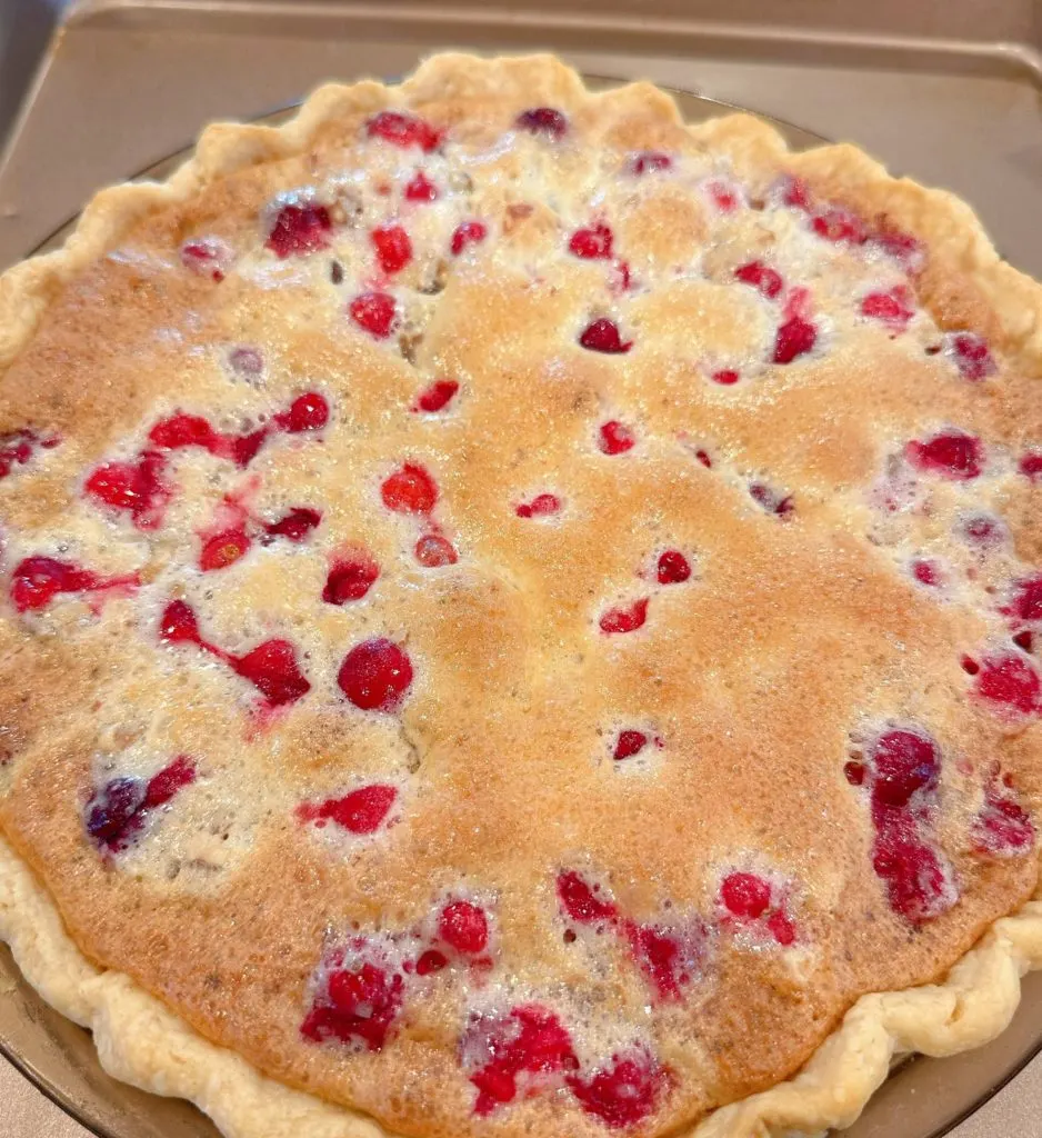 The baked pie cooled on wire rack.