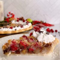 Cranberry Chocolate Walnut Sliced pie.