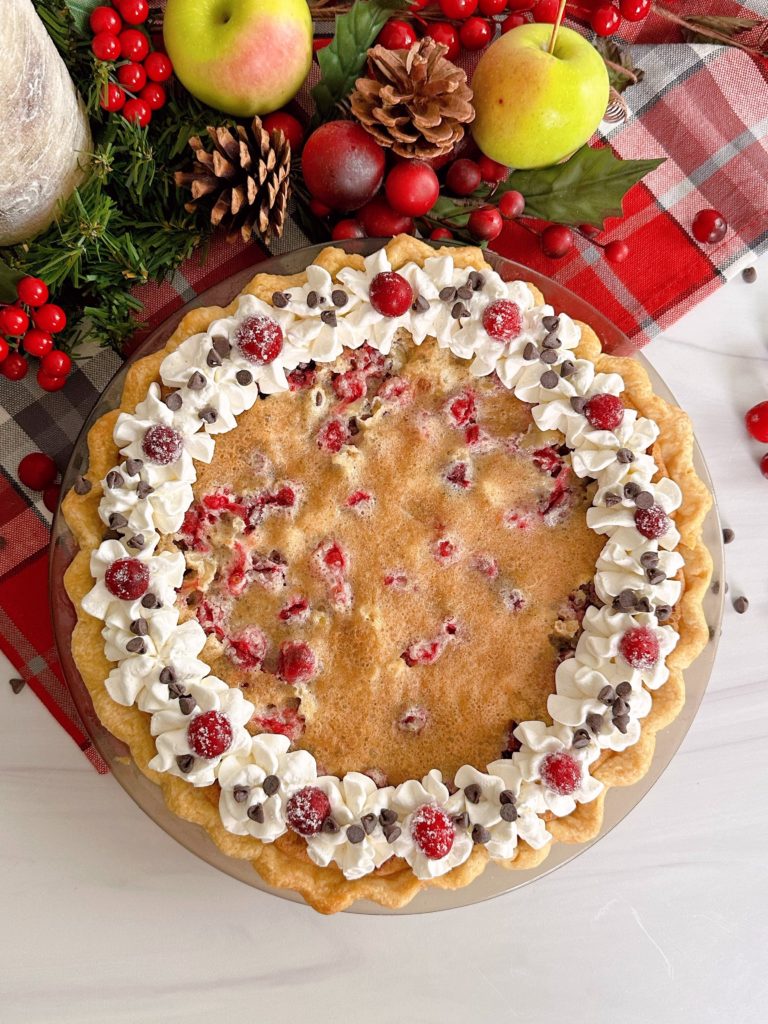 Whole Cranberry Chocolate Walnut Pie.