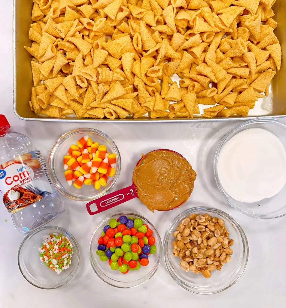 Ingredients for Bugles Snack Mix.