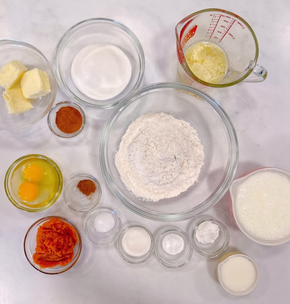 Pumpkin cinnamon swirl ingredients.