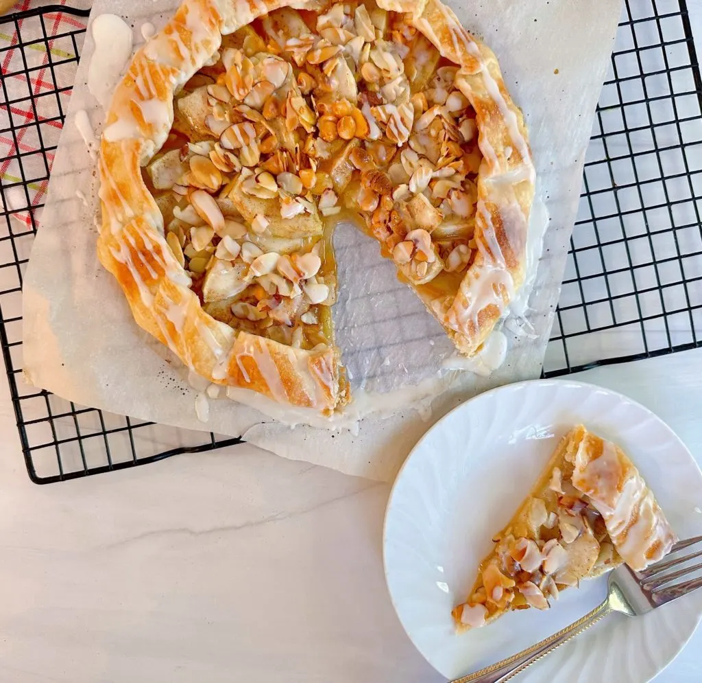 Sliced apple almond galette. 