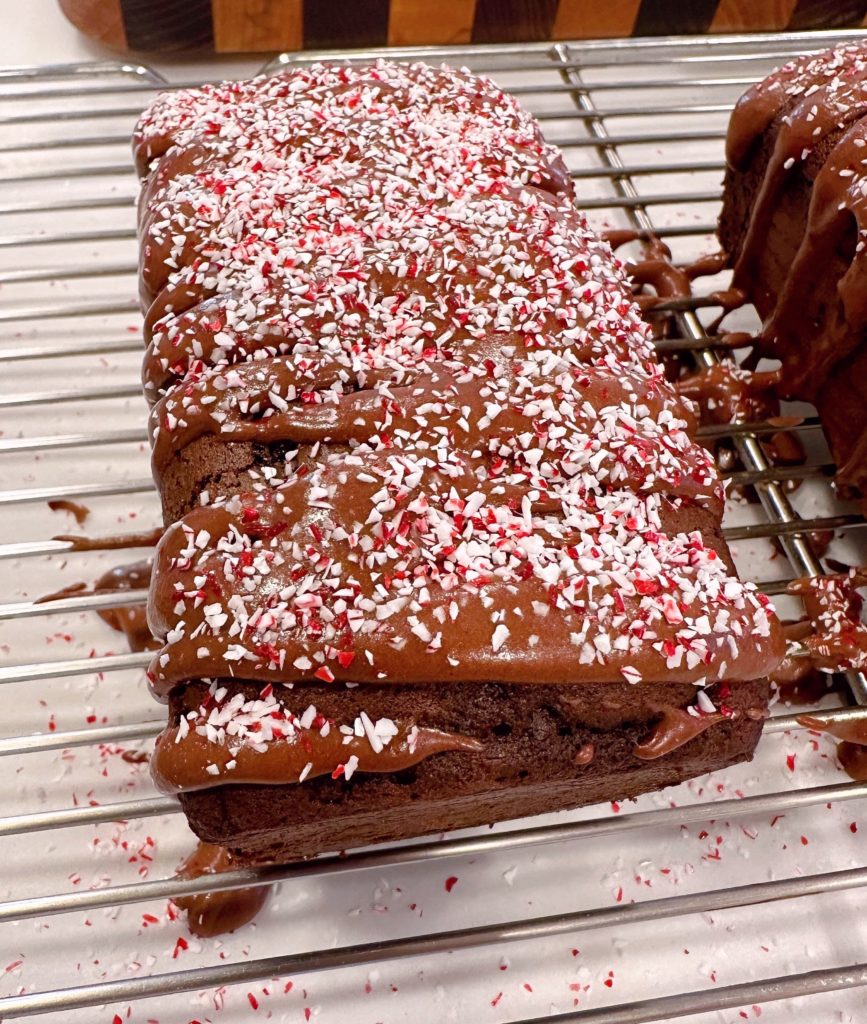 Loaves sprinkled with peppermint dust.