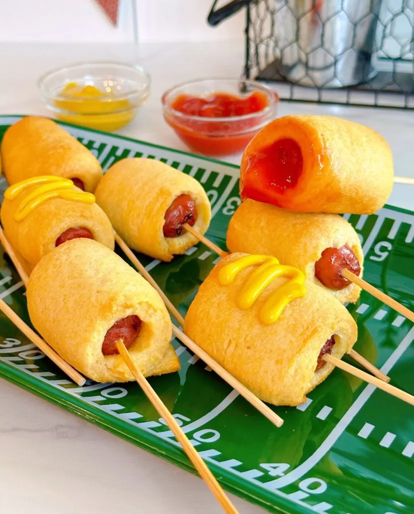 Easy Corn Dog Recipe made with mini-smokies.