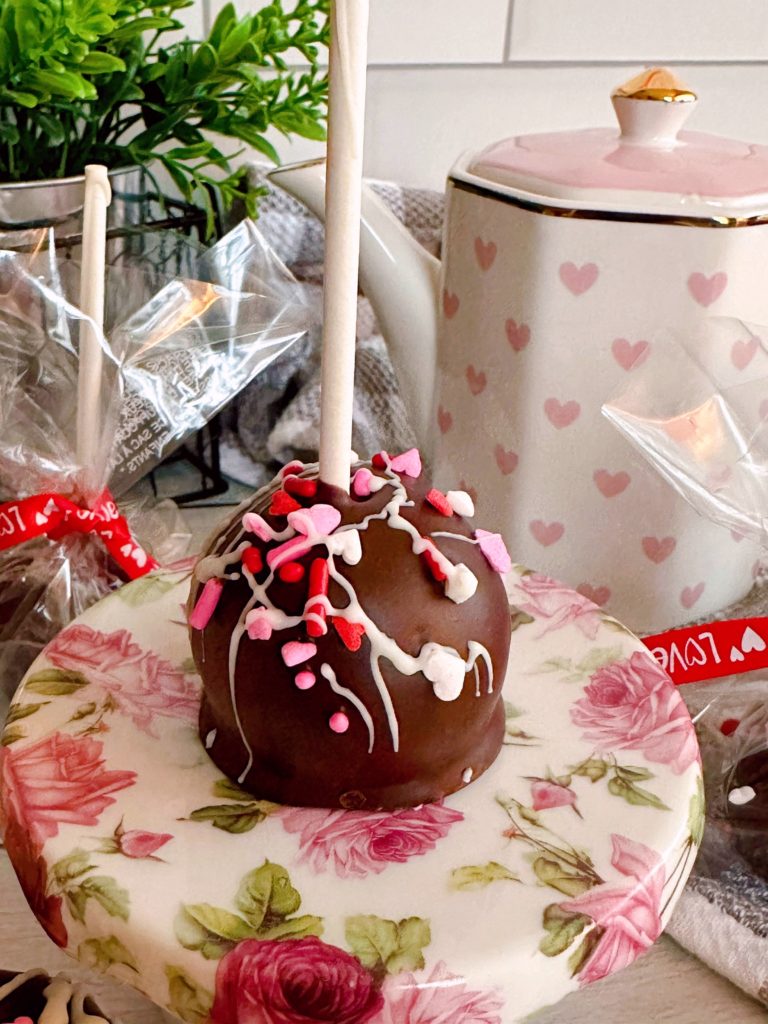 Valentine's day red velvet cake pops.