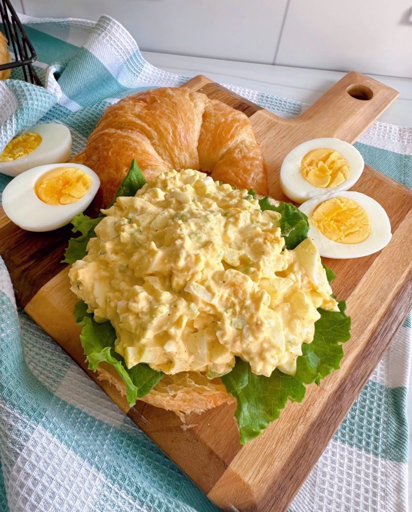 Egg Salad piled high on  a roll.