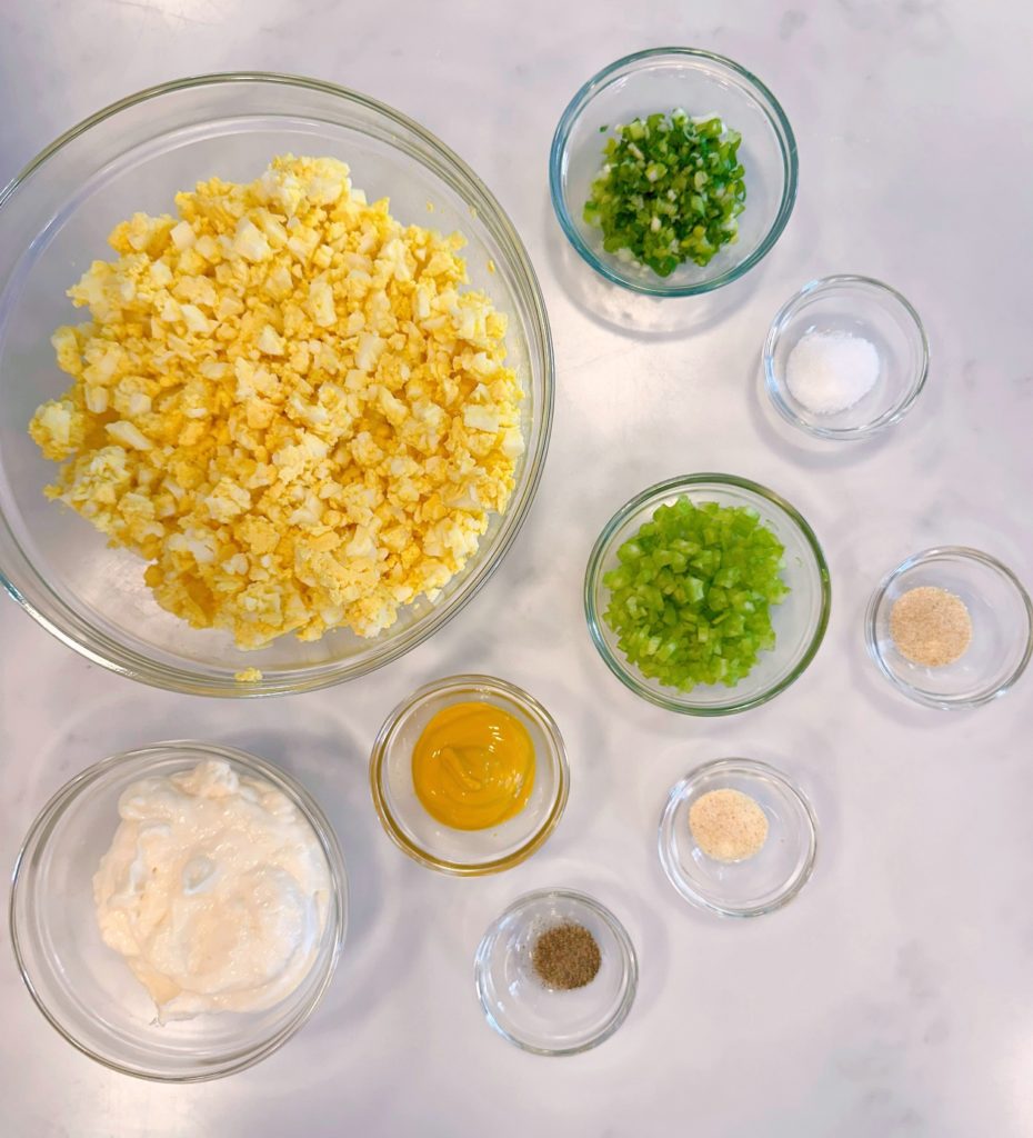 Ingredients for Egg Salad Recipe.